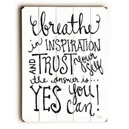 ONE BELLA CASA One Bella Casa 0004-6100-25 9 x 12 in. Breathe in Inspiration Solid Wood Wall Decor by Misty Diller 0004-6100-25